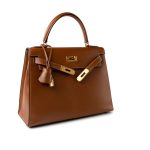 Vintage Kelly 28 Gold Courchevel Leather Gold Plated Hardware V Stamp - Image 18