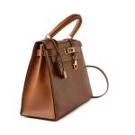 Vintage Kelly 28 Gold Courchevel Leather Gold Plated Hardware V Stamp - Image 9