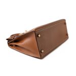 Vintage Kelly 28 Gold Courchevel Leather Gold Plated Hardware V Stamp - Image 15