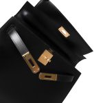 Vintage Kelly Sellier 28 Black Box Calfskin Gold Plated R Circle Stamp - Image 15