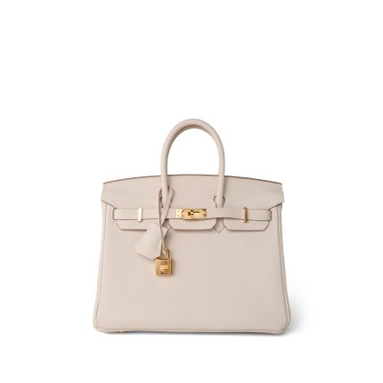 Birkin 25 Craie Togo Gold Plated Z Stamp