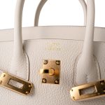 Birkin 25 Craie Togo Gold Plated Z Stamp - Image 11