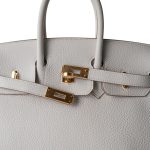 Birkin 25 Gris Perle Togo Gold Plated B Stamp - Image 3
