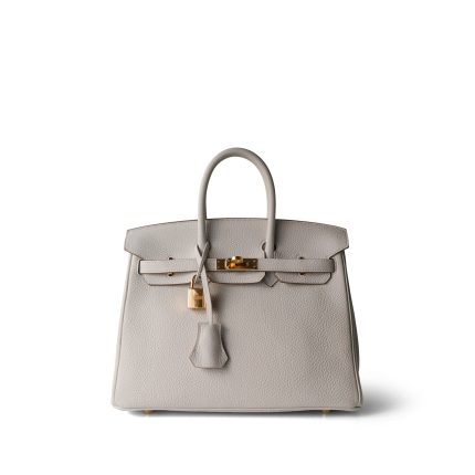 Birkin 25 Gris Perle Togo Gold Plated B Stamp