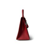 Kelly Sellier 28 Rouge H Courchevel Toile Gold Plated Y Circle Stamp - Image 6