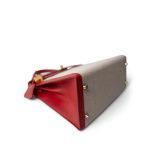 Kelly Sellier 28 Rouge H Courchevel Toile Gold Plated Y Circle Stamp - Image 8