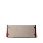 Kelly Sellier 28 Rouge H Courchevel Toile Gold Plated Y Circle Stamp - Image 5