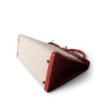Kelly Sellier 28 Rouge H Courchevel Toile Gold Plated Y Circle Stamp - Image 7