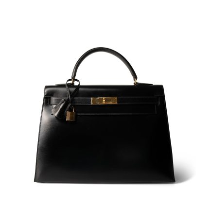 Kelly Sellier 32 Black Box Calfskin Gold Plated (R) Stamp