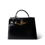 Kelly Sellier 32 Black Box Calfskin Gold Plated (R) Stamp - Image 8