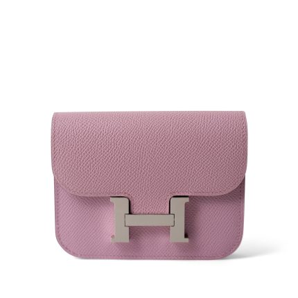 Constance Slim Wallet Mauve Sylvestre Palladium Plated U Stamp