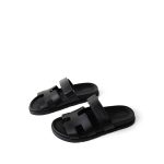Chypre Sandals Black Calfskin Size 38.5 / 8