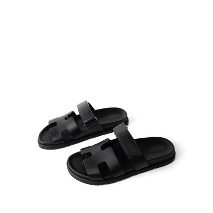 Chypre Sandals Black Calfskin Size 38.5 / 8