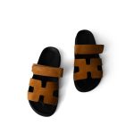 Chypre Gold Suede Sandals (Size 37 / 7 US)