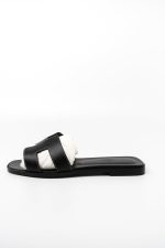 Hermès Box Calfskin Oran Sandals Black - Image 3