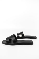 Hermès Box Calfskin Oran Sandals Black - Image 7