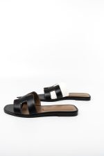 Hermès Box Calfskin Oran Sandals Black (Size 38)