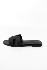 Hermès Veau Epson Oran Sandals Black/ Noir 38 - Image 4