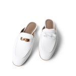 White Oz Mule Sandals w/ Rose Gold Kelly Buckle (38 EU / 7.5 US) - Image 2