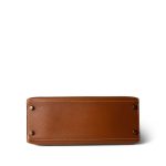Vintage Kelly 28 Gold Courchevel Leather Gold Plated Hardware V Circle Stamp - Image 6