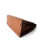 Vintage Kelly 28 Gold Courchevel Leather Gold Plated Hardware V Circle Stamp - Image 9