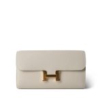 Hermes Constance To Go Wallet Craie Gold Plated B Stamp - Image 2