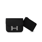 Black Epsom Constance Slim Wallet Palladium Hardware - Image 9