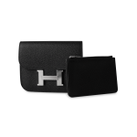 Black Epsom Constance Slim Wallet Palladium Hardware - Image 8