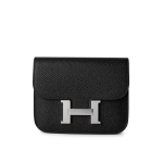 Black Epsom Constance Slim Wallet Palladium Hardware - Image 2
