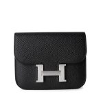 Black Epsom Constance Slim Wallet Palladium Hardware