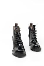 Louis Vuitton Patent Calfskin Monogram Star Trail Ankle Boots Black - Image 15