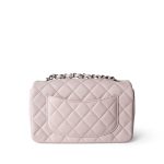 21B Lilac Lambskin Quilted Mini Rectangular Flap Silver Hardware - Image 3