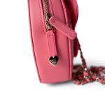 22S Pink Lambskin Quilted Large Heart Bag Light Gold Hardware - Image 12