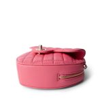 22S Pink Lambskin Quilted Large Heart Bag Light Gold Hardware - Image 5