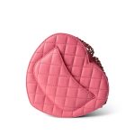 22S Pink Lambskin Quilted Large Heart Bag Light Gold Hardware - Image 11