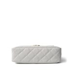 23C White Caviar Quilted Medium/Large Hobo Bag Aged Gold Hardware - Image 11