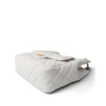 23C White Caviar Quilted Medium/Large Hobo Bag Aged Gold Hardware - Image 5