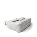 23C White Caviar Quilted Medium/Large Hobo Bag Aged Gold Hardware - Image 10