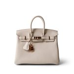 Birkin 25 Craie Togo Rose Gold Plated Z Stamp