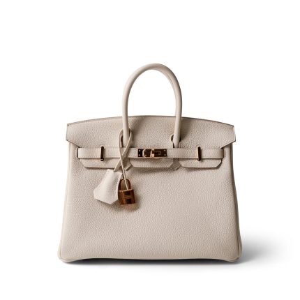 Birkin 25 Craie Togo Rose Gold Plated Z Stamp