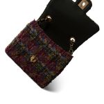 22K Multicolor Tweed Quilted Mini Square Flap Aged Gold Hardware - Image 10