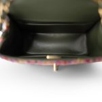 22K Multicolor Tweed Quilted Mini Square Flap Aged Gold Hardware - Image 5