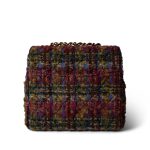 22K Multicolor Tweed Quilted Mini Square Flap Aged Gold Hardware - Image 7