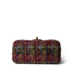 22K Multicolor Tweed Quilted Mini Square Flap Aged Gold Hardware - Image 6