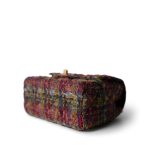 22K Multicolor Tweed Quilted Mini Square Flap Aged Gold Hardware - Image 9