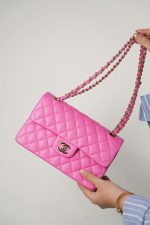 19C Pink Caviar Quilted Classic Flap Small Light Gold Hardware - Image 10